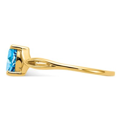 10K Yellow Gold Swiss Blue Topaz Ring – view 4