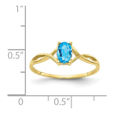 10K Yellow Gold Swiss Blue Topaz Ring – view 5