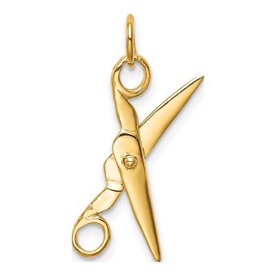 10K Yellow Gold 3-D Moveable Scissors Charm – view 5