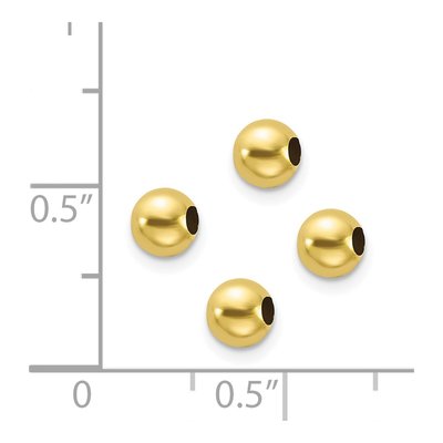 10K Yellow Gold 4mm Spacer Beads, Set of 4 – view 4