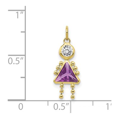 10K Yellow Gold February Girl Birthstone Charm – view 4