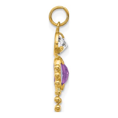 10K Yellow Gold Boy February Birthstone Charm – view 3