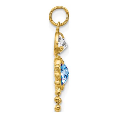 10K Yellow Gold March Boy Birthstone Charm – view 3