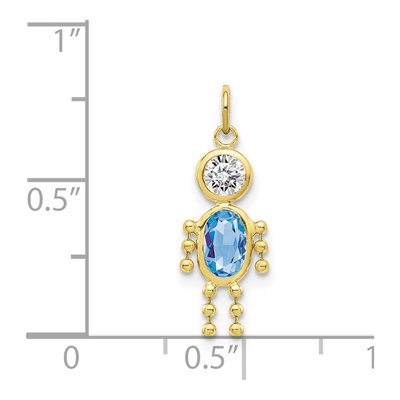 10K Yellow Gold March Boy Birthstone Charm – view 4