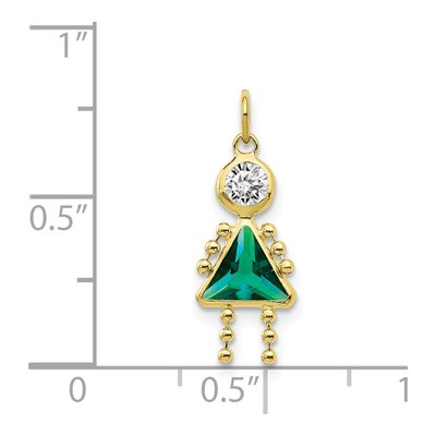 10K Yellow Gold May Birthstone Girl Charm – view 4