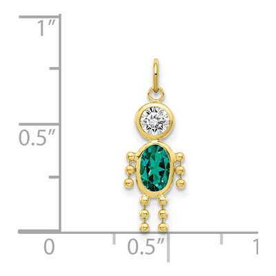 10K Yellow Gold May Boy Birthstone Charm – view 4