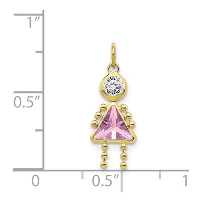 10K Yellow Gold June Birthstone Girl Charm – view 4