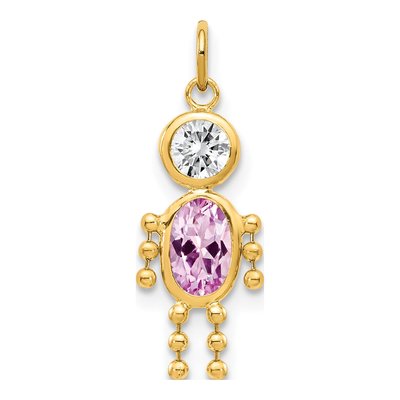 10K Yellow Gold June Boy Birthstone Charm
