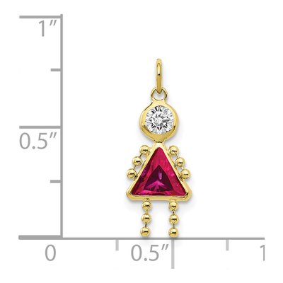10K Yellow Gold July Girl Birthstone Charm – view 4