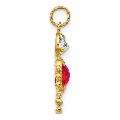 10K Yellow Gold July Boy Birthstone Charm – view 3