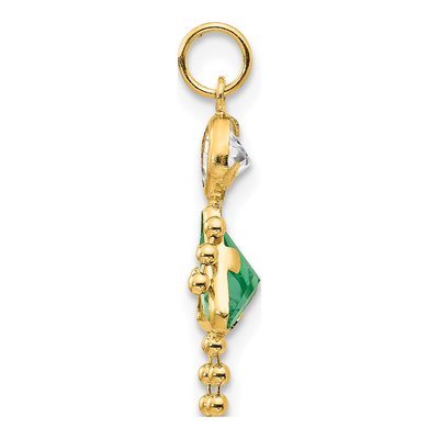 10K Yellow Gold August Birthstone Girl Charm – view 3