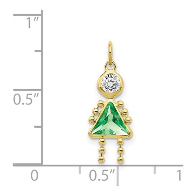 10K Yellow Gold August Birthstone Girl Charm – view 4