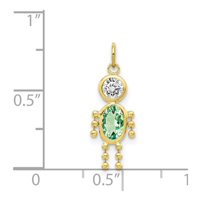 10K Yellow Gold August Birthstone Boy Charm – view 4