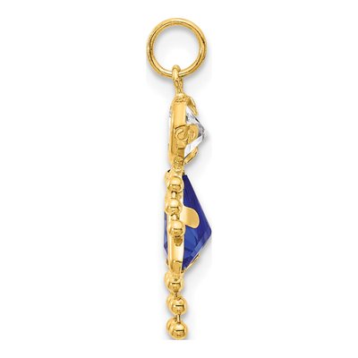 10K Yellow Gold September Birthstone Girl Charm – view 3