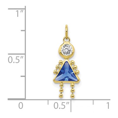 10K Yellow Gold September Birthstone Girl Charm – view 4