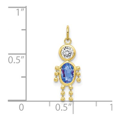 10K Yellow Gold Boy September Birthstone Charm – view 4
