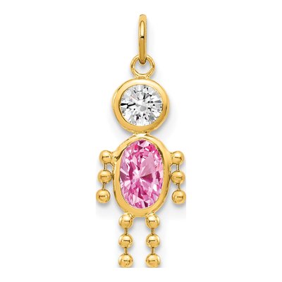 10K Yellow Gold October Boy Birthstone Charm