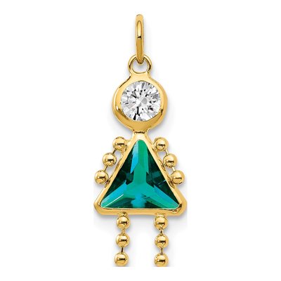 10K Yellow Gold December Birthstone Girl Charm