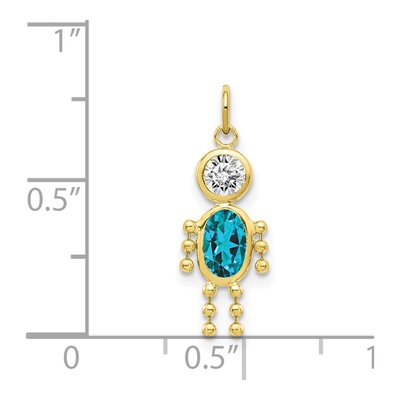 10K Yellow Gold December Boy Birthstone Charm – view 4