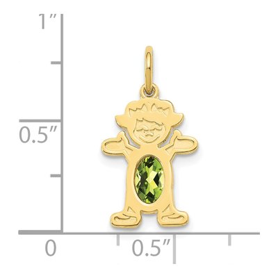 10K Yellow Gold Peridot Oval Pendant – view 3