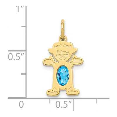 10K Yellow Gold Sky Blue Topaz Girl's Pendant – view 3