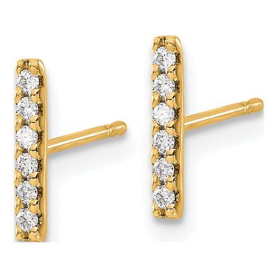 10K Yellow Gold Diamond Bar Earring Mounting – view 2