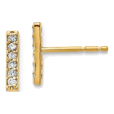 10K Yellow Gold Diamond Bar Earring Mounting