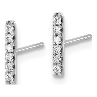 10K White Gold Diamond Bar Drop Earring Mounting – view 3