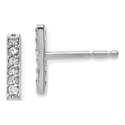 10K White Gold Diamond Bar Drop Earring Mounting