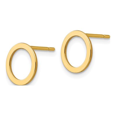 10K Yellow Gold Open Circle Stud Earrings – view 2