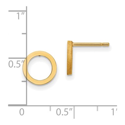 10K Yellow Gold Open Circle Stud Earrings – view 4