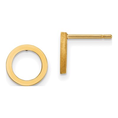 10K Yellow Gold Open Circle Stud Earrings