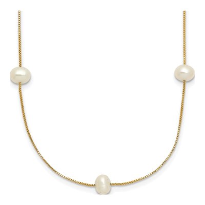 10K Yellow Gold Freshwater Cultured Pearl 9-Station Necklace