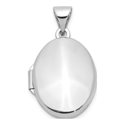 10K White Gold Oval Locket