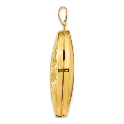 10K Yellow Gold Domed Oval Scroll Locket – view 3