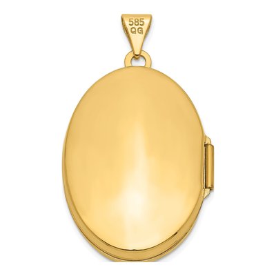 10K Yellow Gold Domed Oval Scroll Locket – view 5