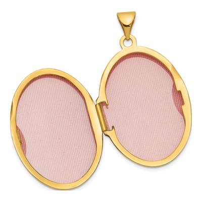 10K Yellow Gold Domed Oval Scroll Locket – view 6