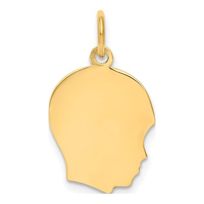 10K Yellow Gold Boy Head Pendant