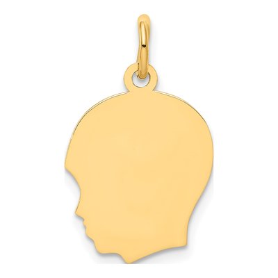 10K Yellow Gold Boy Head Charm