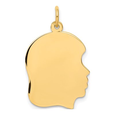 10K Yellow Gold Girl Head Charm