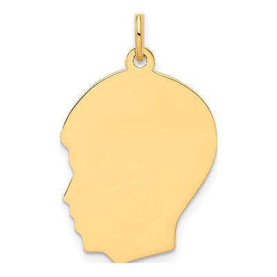 10K Yellow Gold Boy Head Charm