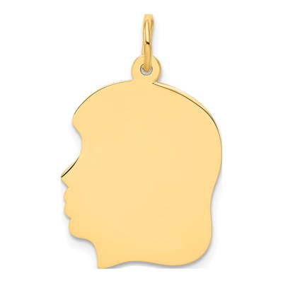 10K Yellow Gold Girl Head Charm