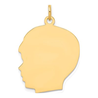 10K Yellow Gold Boy Head Pendant