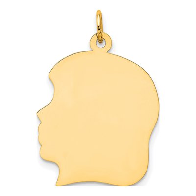 10K Yellow Gold Girl Head Charm