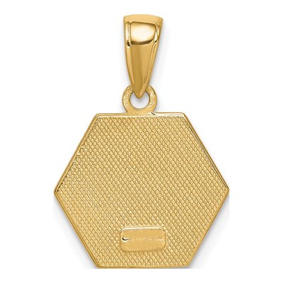 10K Yellow Gold Red Enamel Medical Symbol Pendant – view 5