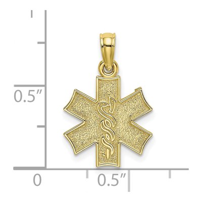 10K Yellow Gold Medical Symbol Pendant – view 4