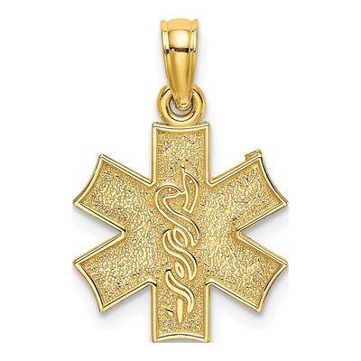 10K Yellow Gold Medical Symbol Pendant