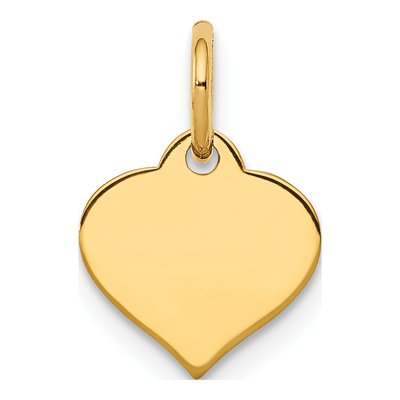 10K Yellow Gold Heart Disc Charm