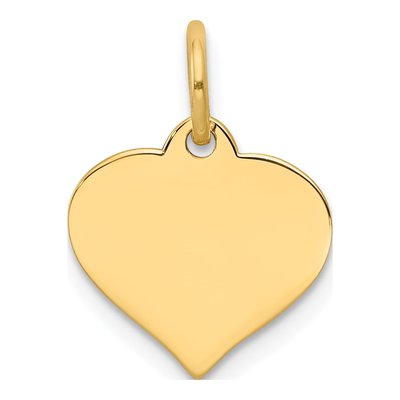 10K Yellow Gold Heart Disc Pendant