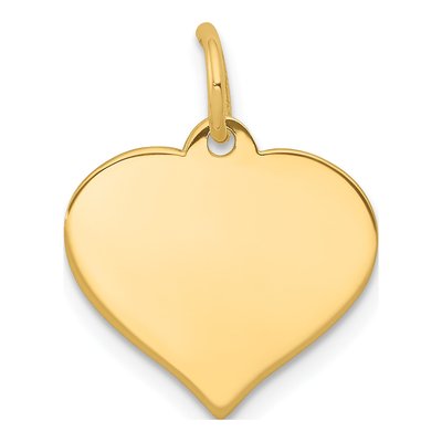 10K Yellow Gold Heart Disc Charm
